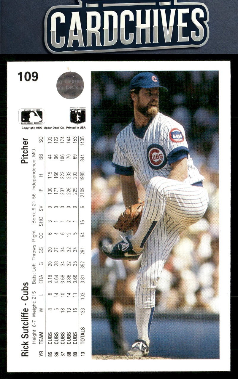 Rick Sutcliffe 1990 Upper Deck #109a