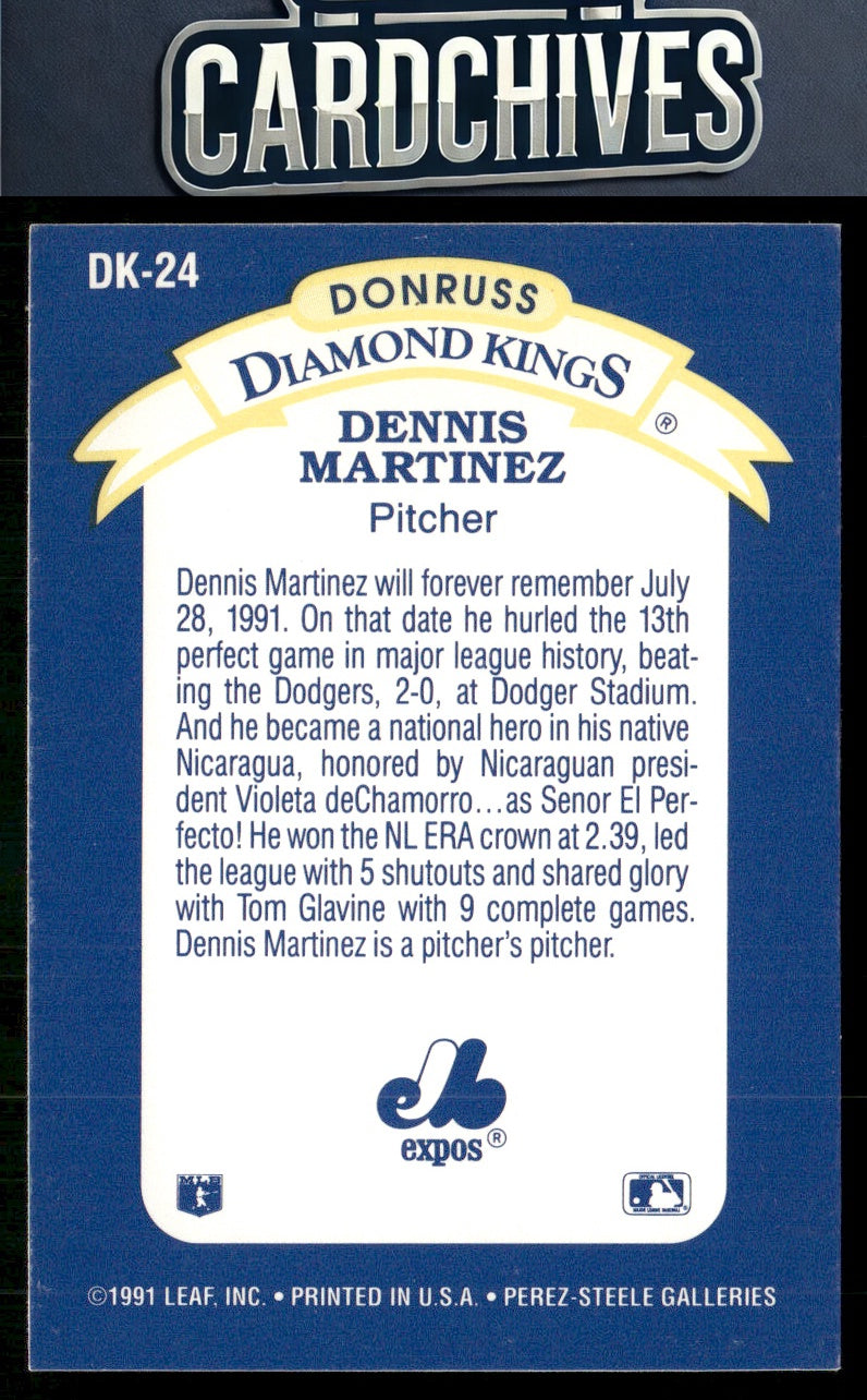 Dennis Martinez 1992 Donruss #DK-24 Diamond Kings