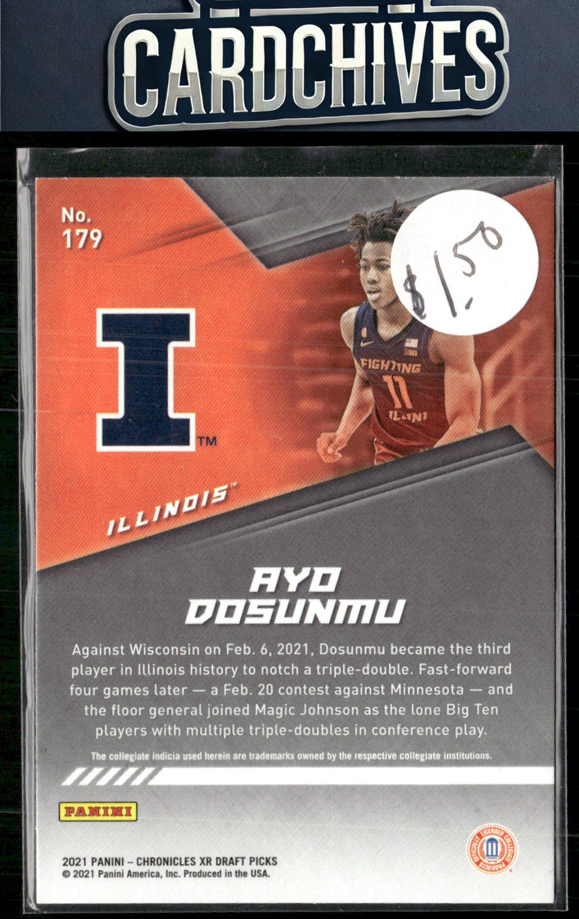 Ayo Dosunmu 2021 Panini Chronicles Draft Picks #179 Bronze