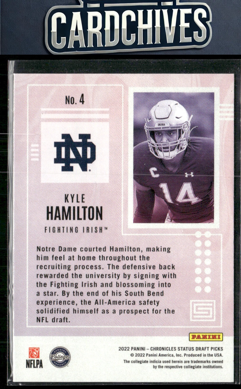 Kyle Hamilton 2022 Panini Chronicles Draft Picks #4 Status Bronze