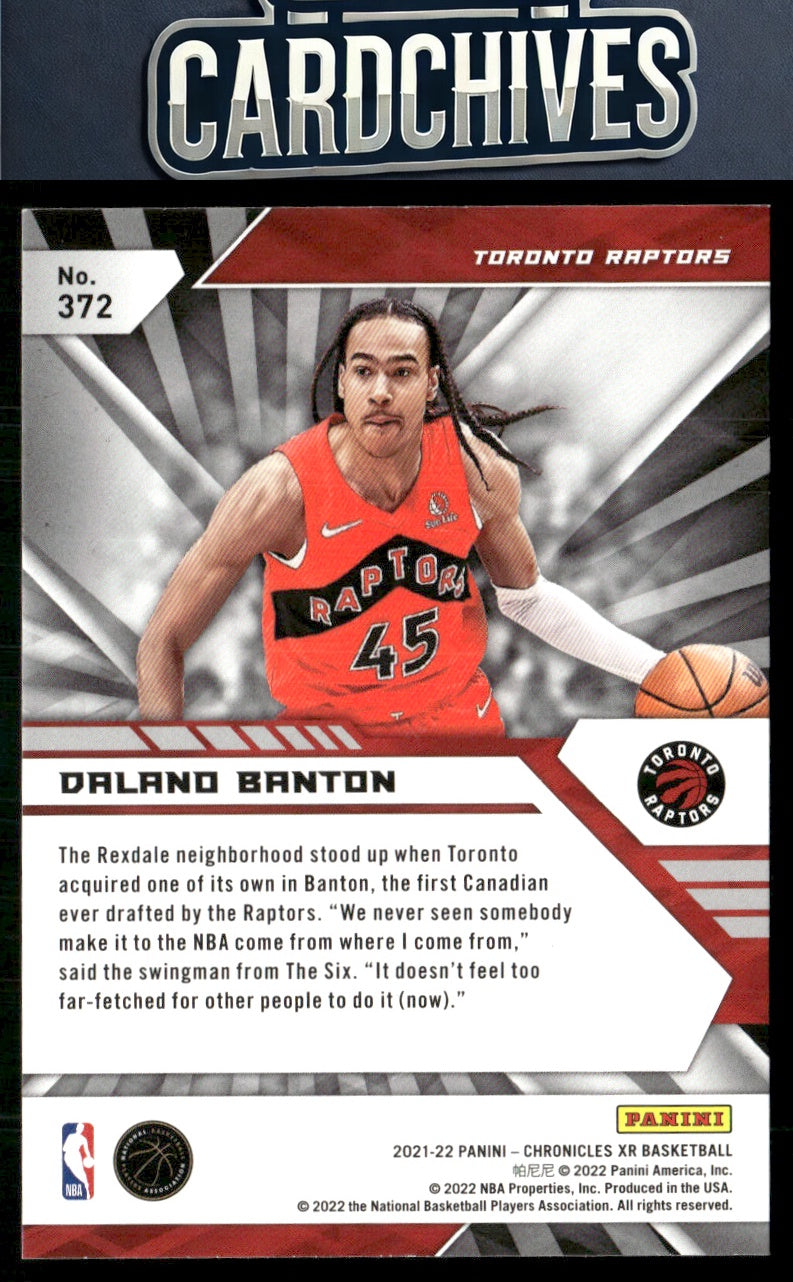 Dalano Banton 2021-22 Panini Chronicles #372 Pink Rookie