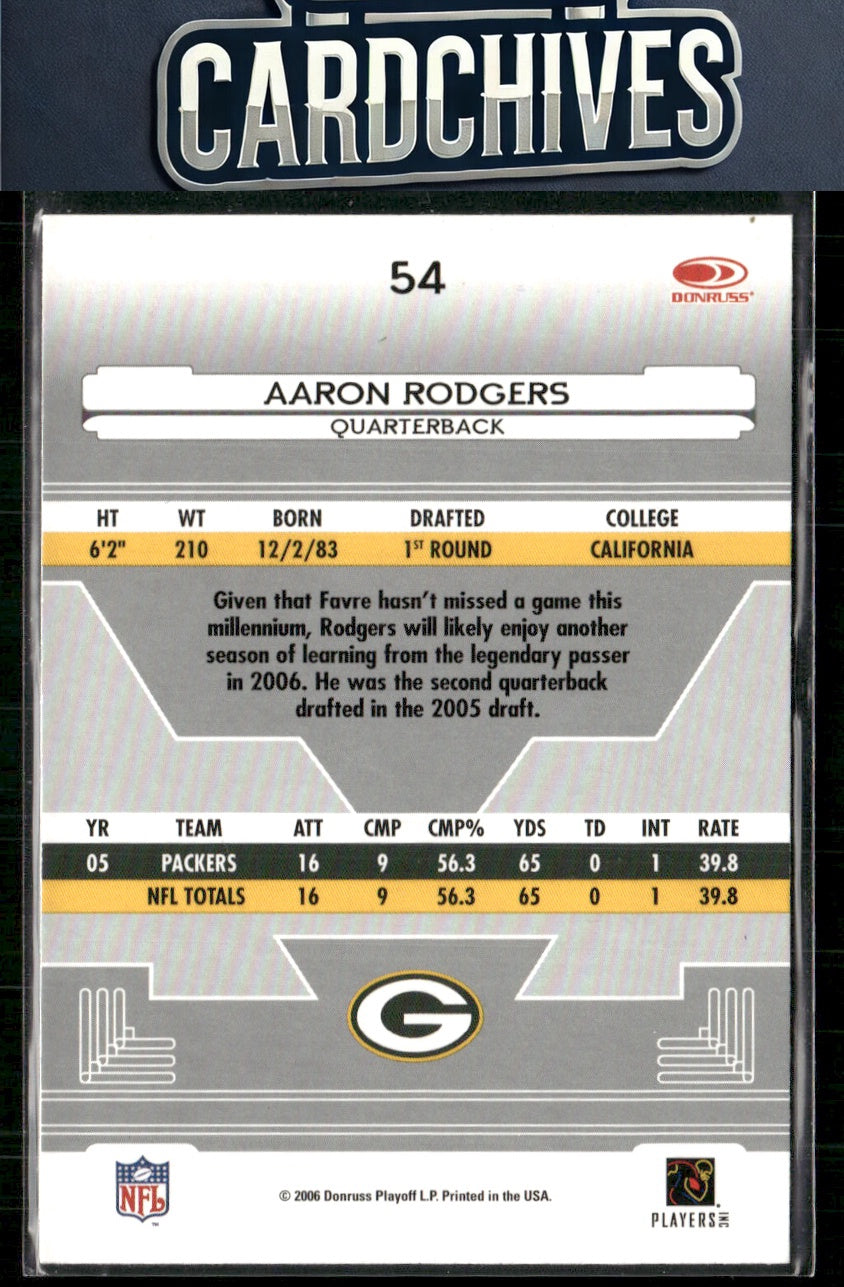 Aaron Rodgers 2006 Leaf Certified Materials #54