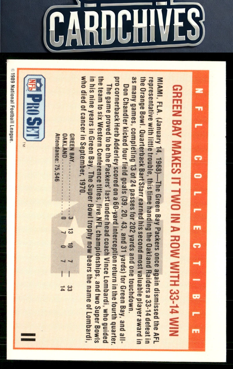 Super Bowl II SBII 1989 Pro Set #II Super Bowl NFL Collectibles