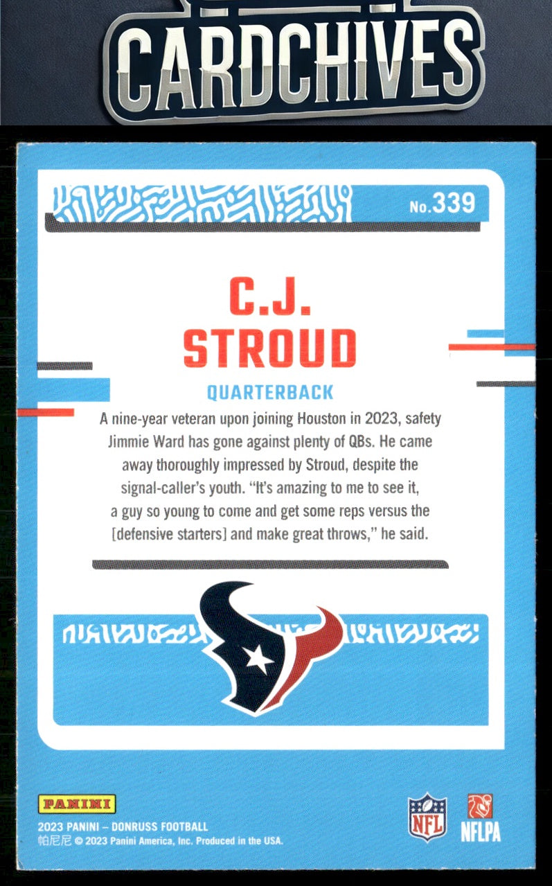 C.J. Stroud 2023 Donruss #339 Rookie