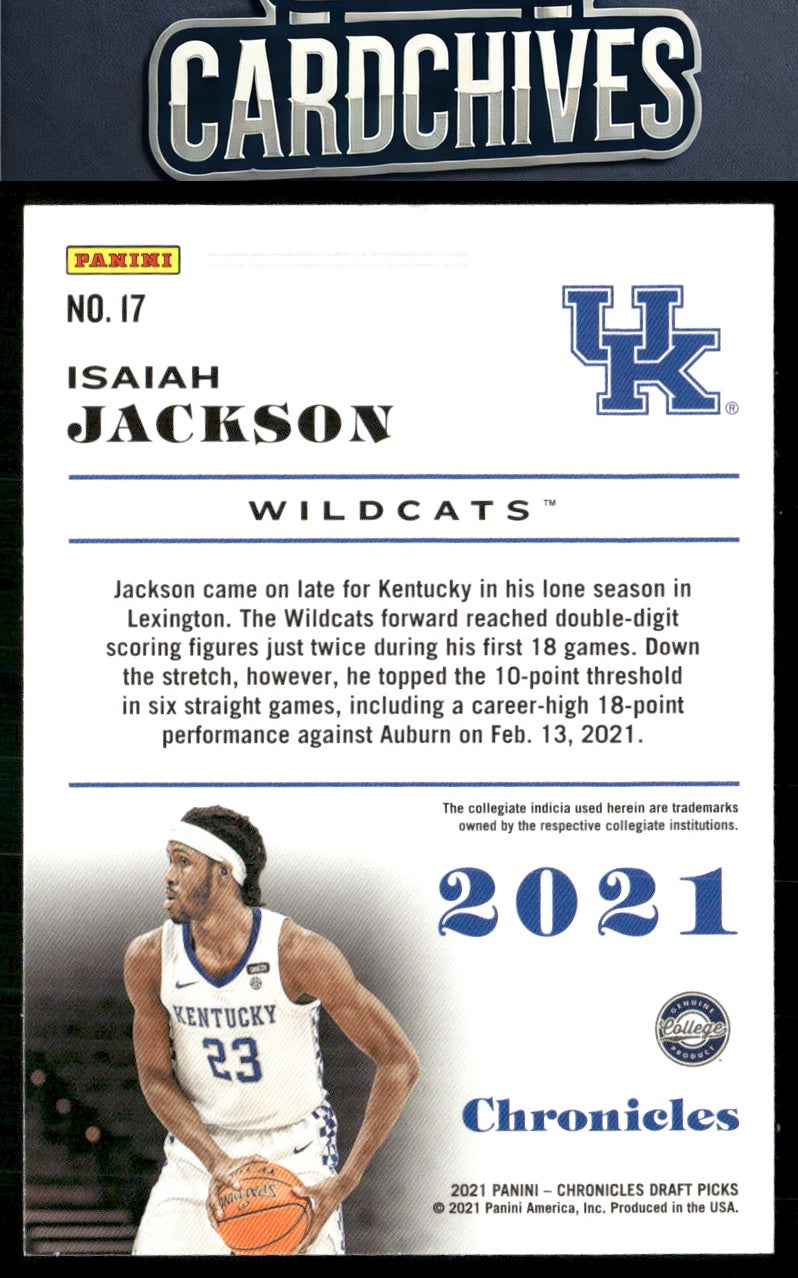 Isaiah Jackson 2021 Panini Chronicles Draft Picks #17 Black