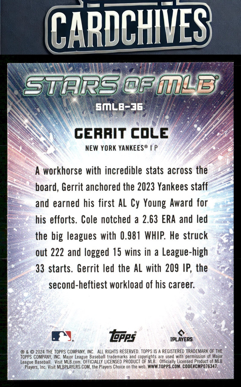 Gerrit Cole 2022 Topps 1st Edition - Stars of MLB #SMLB-26