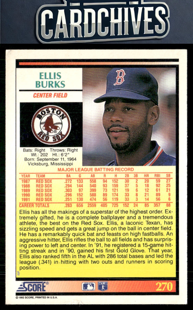 Ellis Burks 1992 Score #270