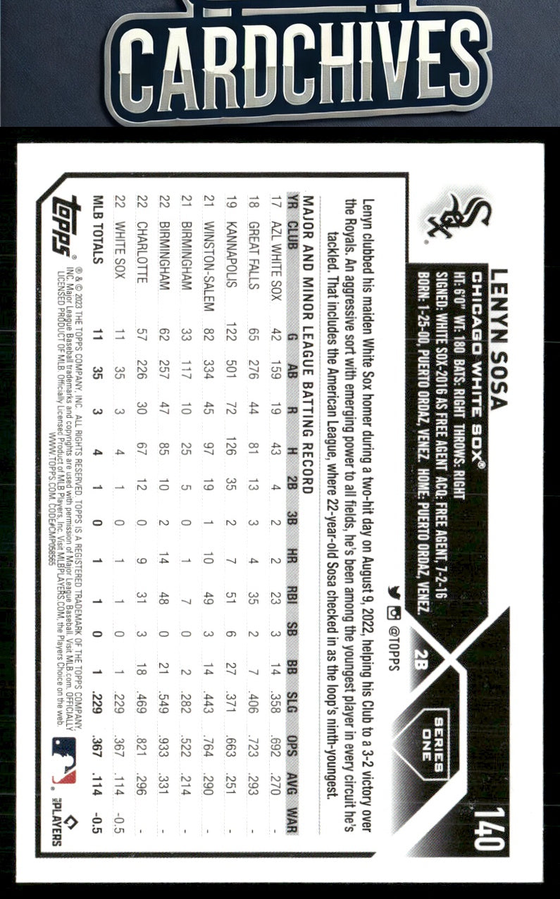 Lenyn Sosa 2023 Topps #140 Rainbow Foil