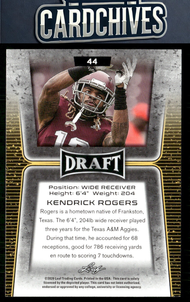 Kendrick Rogers 2020 Leaf Draft #44 Gold