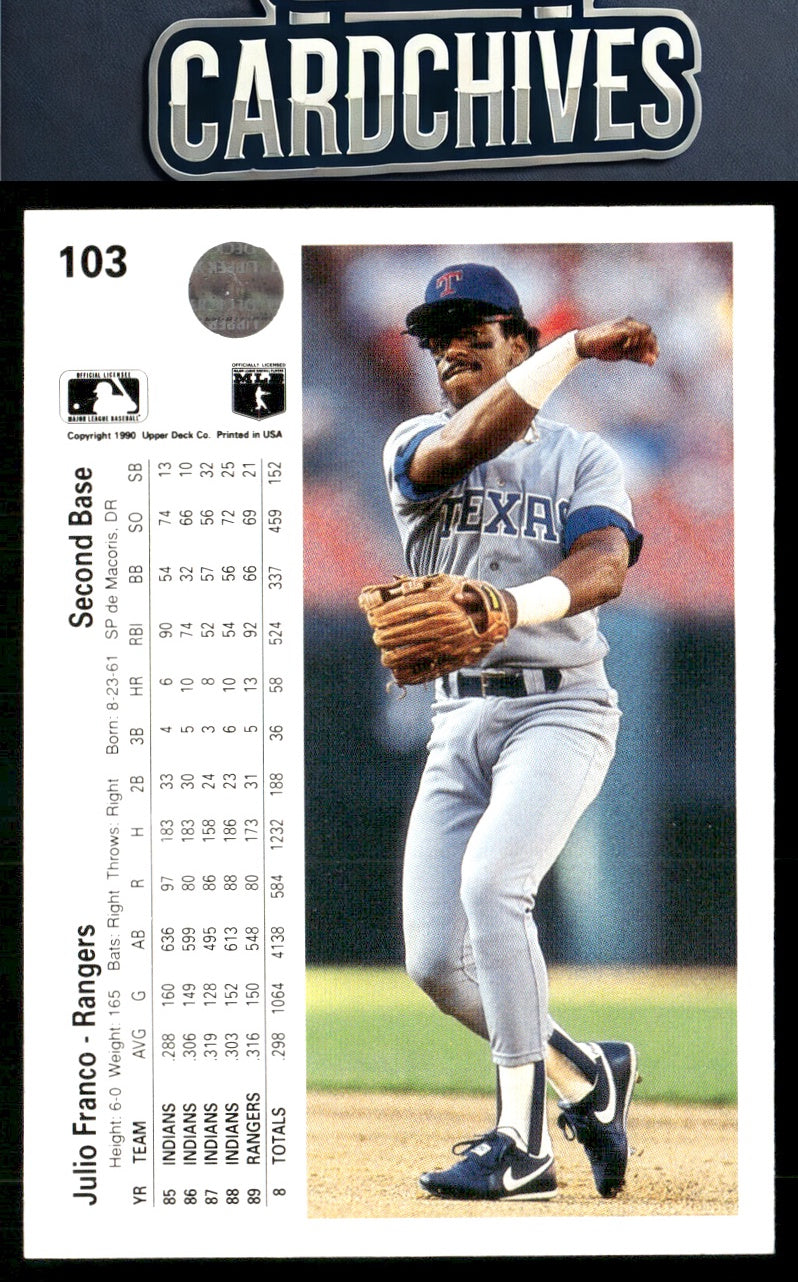 Julio Franco 1990 Upper Deck #103b