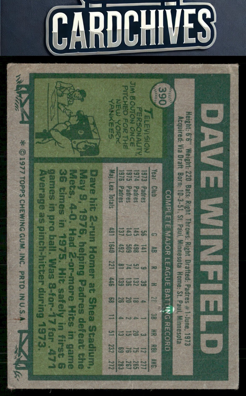 Dave Winfield 1977 Topps #390