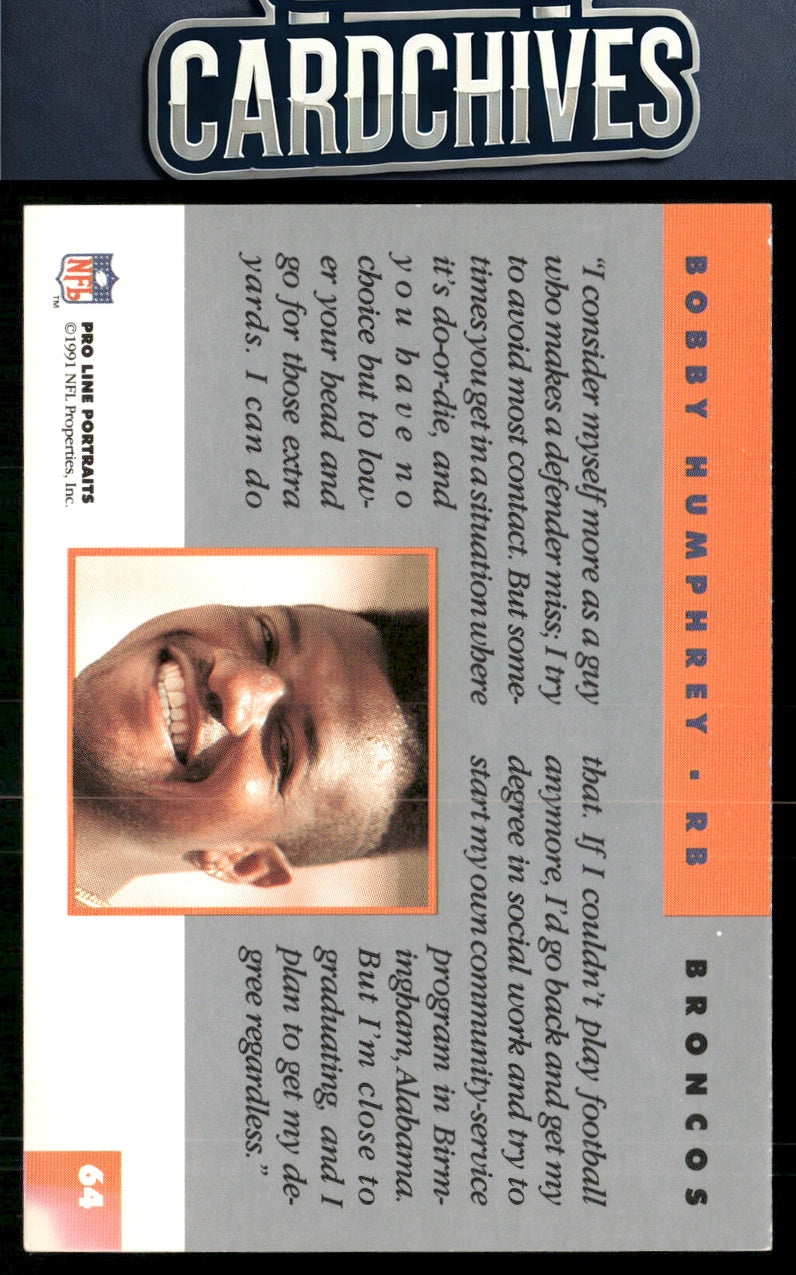 Bobby Humphrey 1991 Pro Line Portraits #64