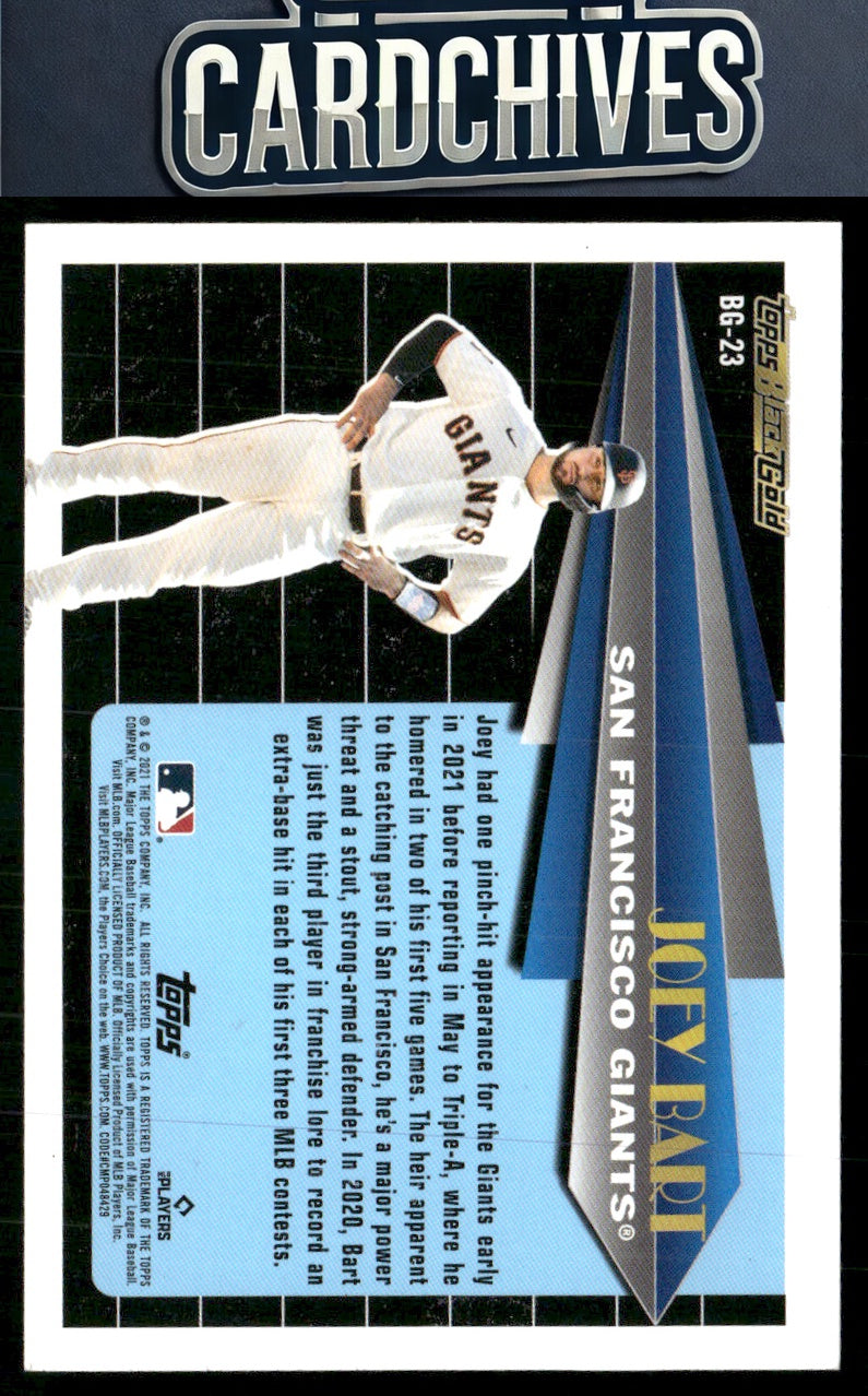 Joey Bart 2021 Topps Update #BG-23 Topps Black Gold