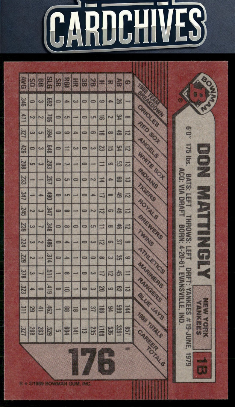 Don Mattingly 1989 Bowman #176