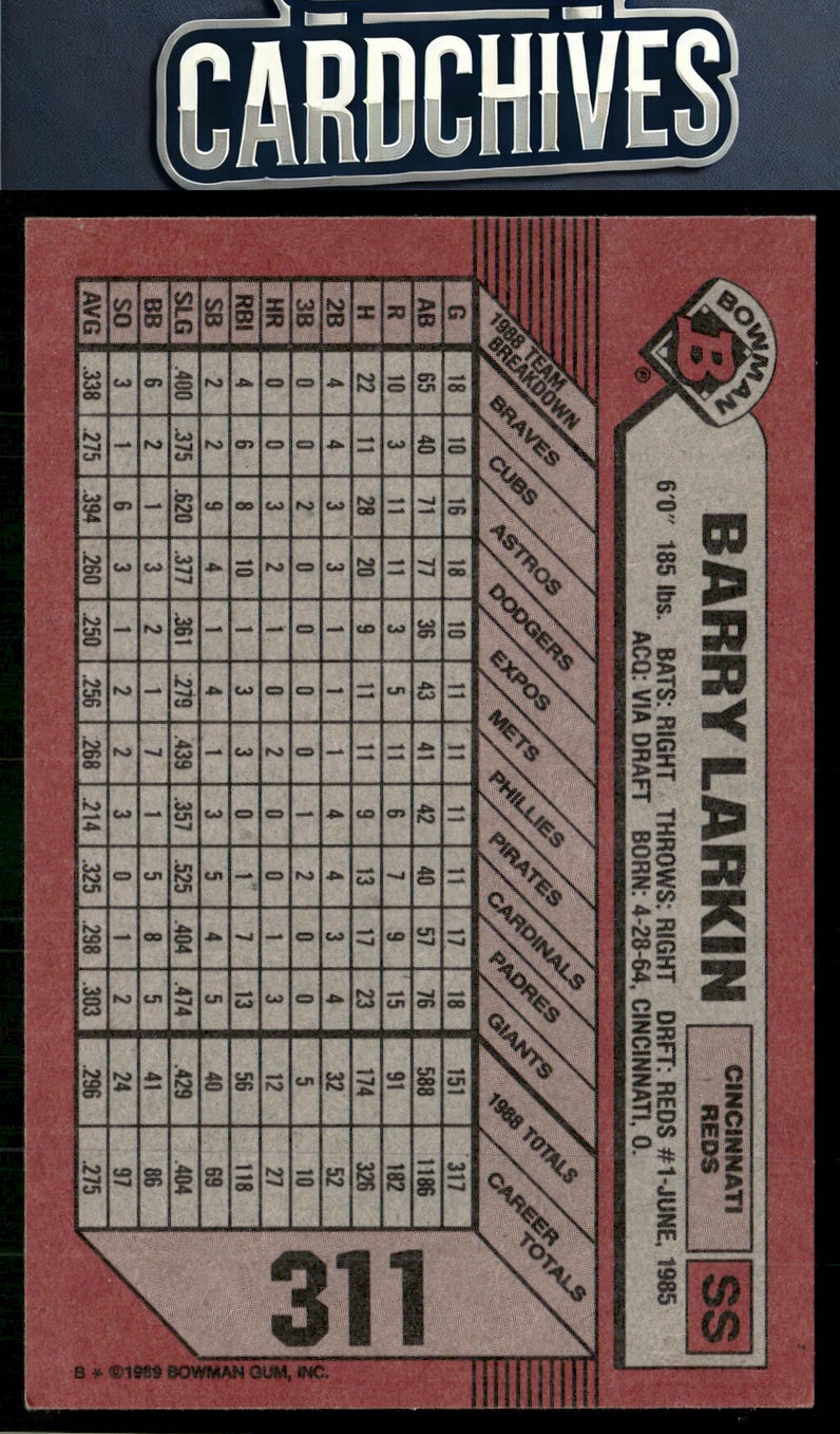 Barry Larkin 1989 Bowman #311