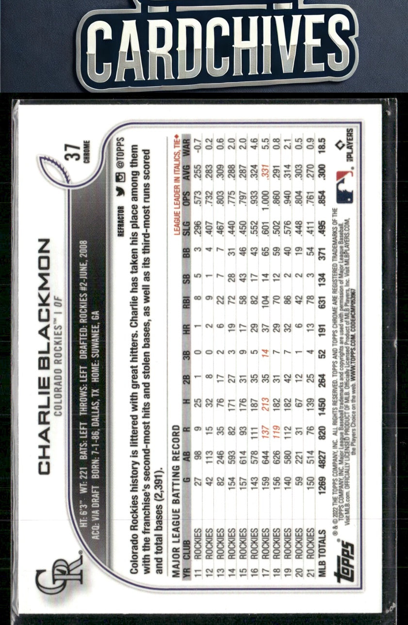 Charlie Blackmon 2022 Topps #352 Rainbow Foil
