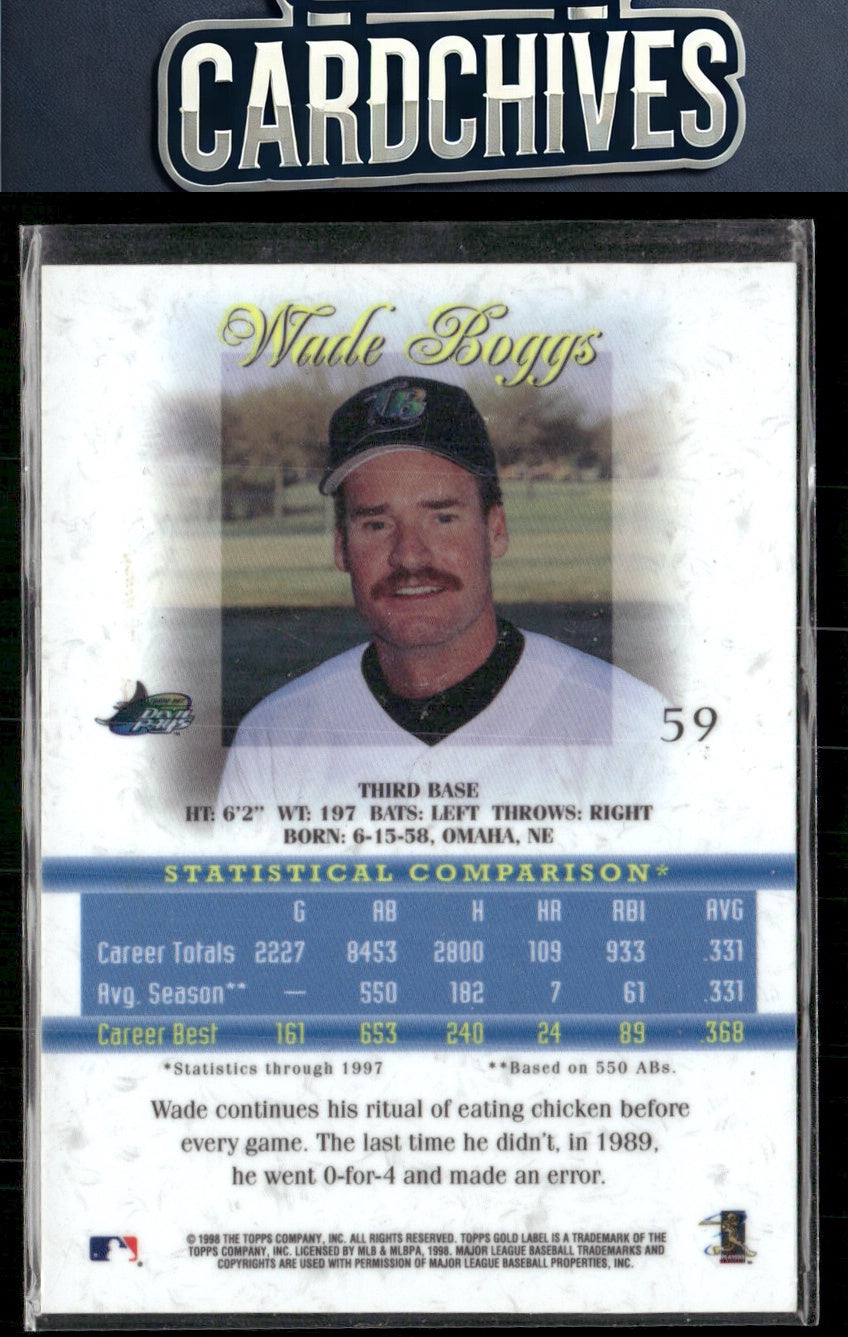 Wade Boggs 1998 Topps Gold Label #59