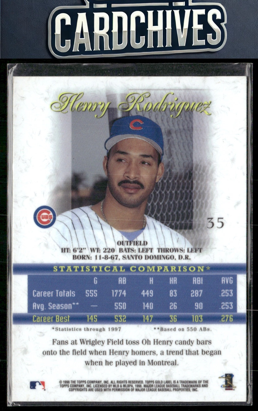 Henry Rodriguez 1998 Topps Gold Label #35