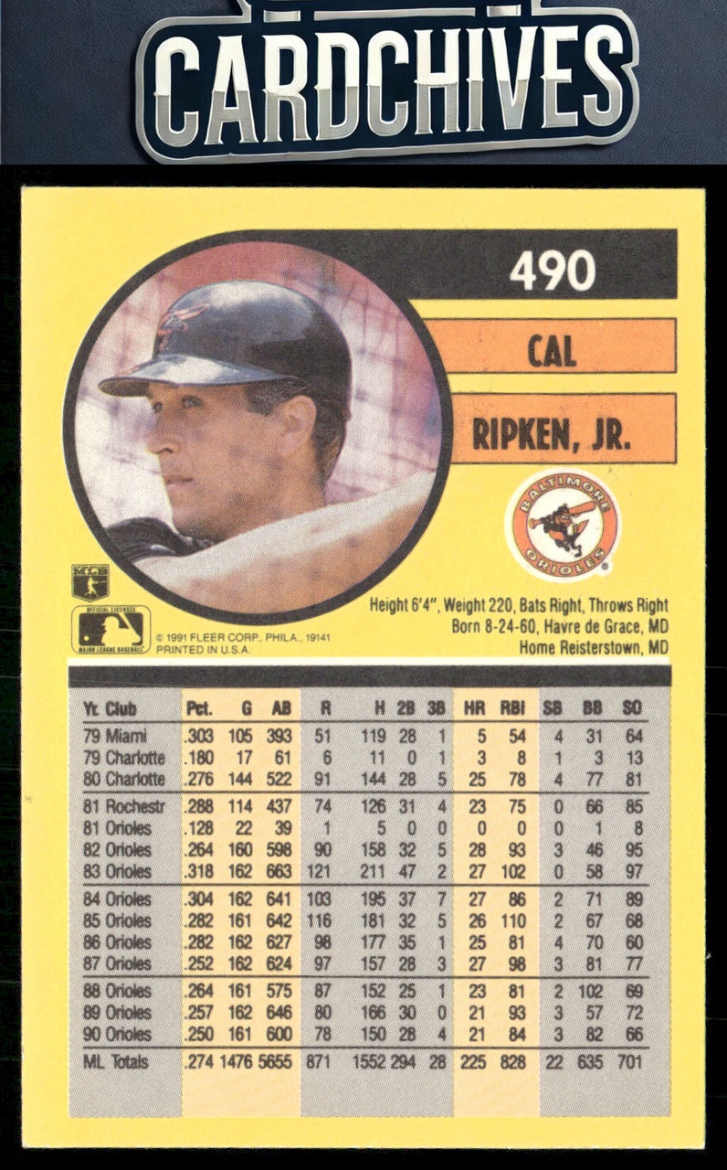 Cal Ripken, Jr. 1991 Fleer #490