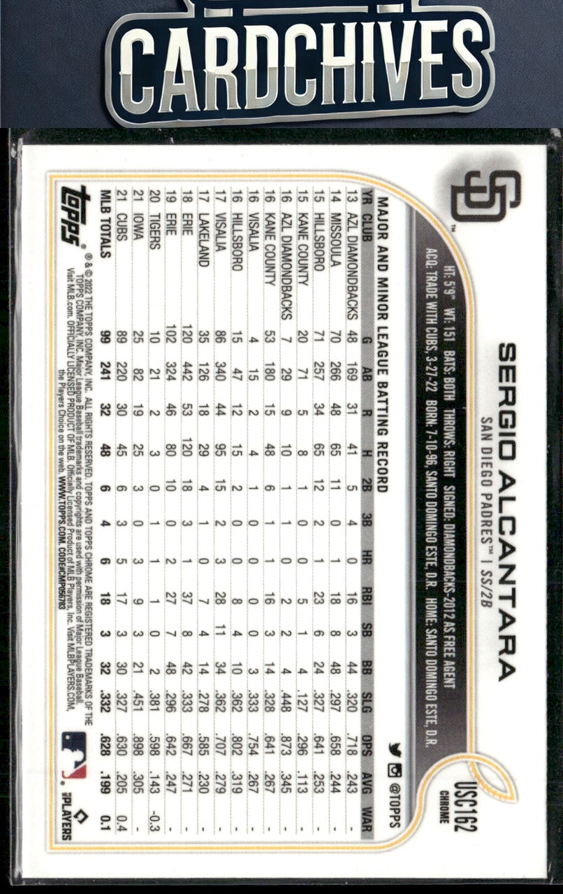 Sergio Alcantara 2022 Topps Chrome Update #USC162 Purple Refractor