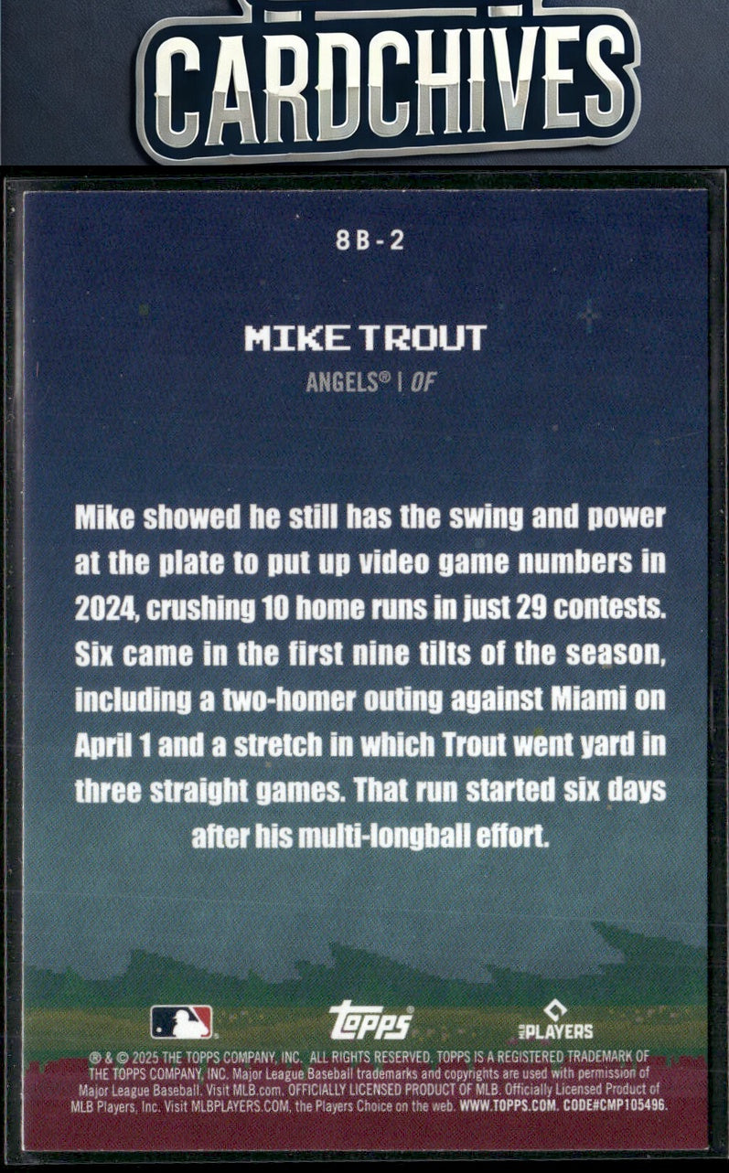 Mike Trout 2025 Topps #8B-2 8-Bit Ballers