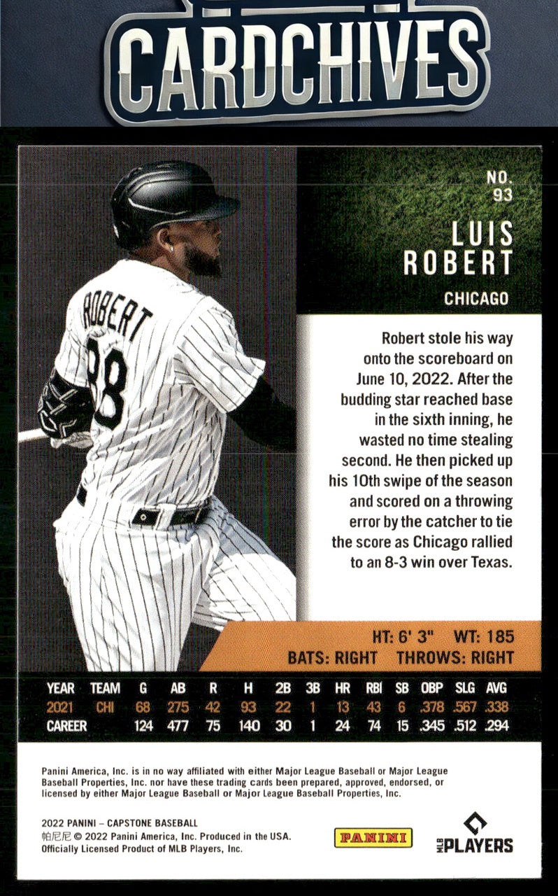 Luis Robert 2022 Panini Capstone #93
