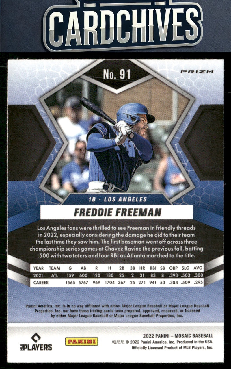 Freddie Freeman 2022 Panini Mosaic #91 Reactive Orange Mosaic