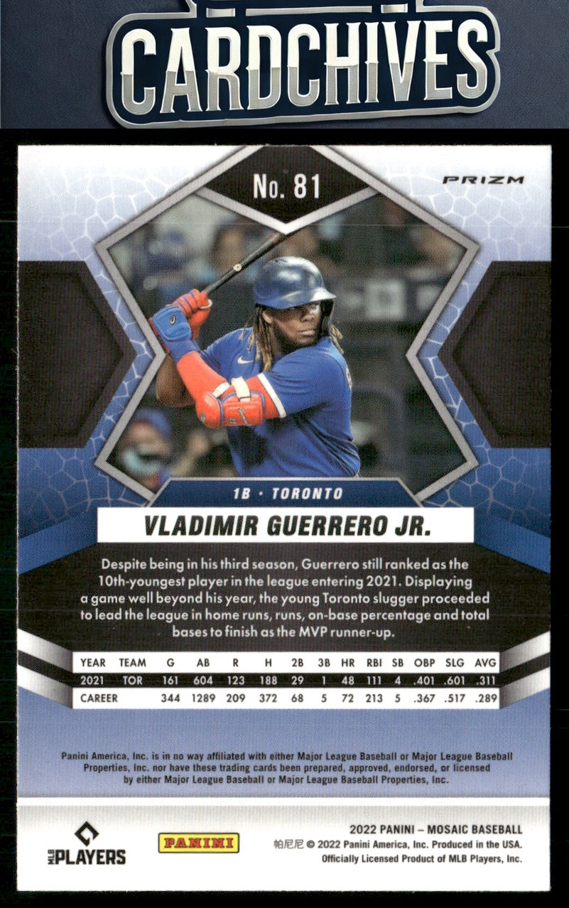 Vladimir Guerrero Jr. 2022 Panini Mosaic #81 Silver Prizm