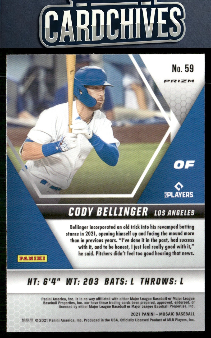 Cody Bellinger 2021 Panini Mosaic #59 Reactive Orange