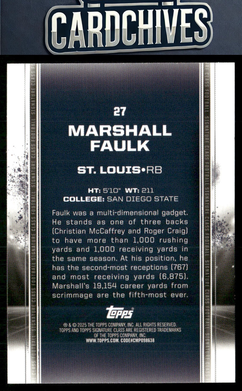 Marshall Faulk 2024 Topps Signature Class #27 Bronze