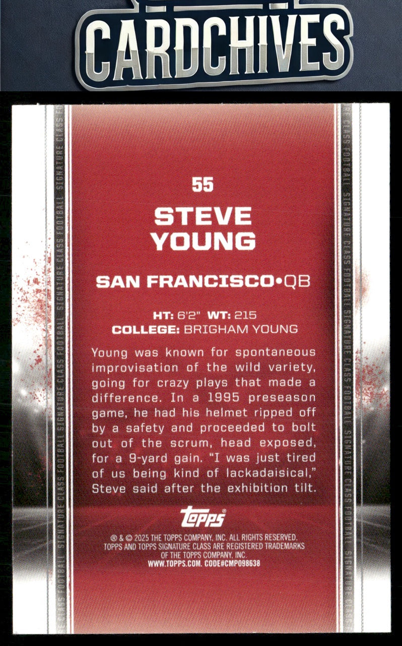 Steve Young 2024 Topps Signature Class #55 Blue & Orange