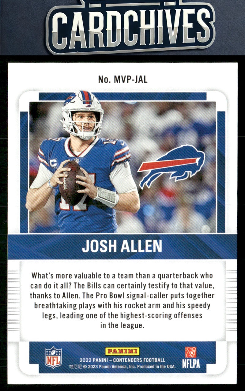 Josh Allen 2022 Panini Contenders #MVP-JAL MVP Contenders