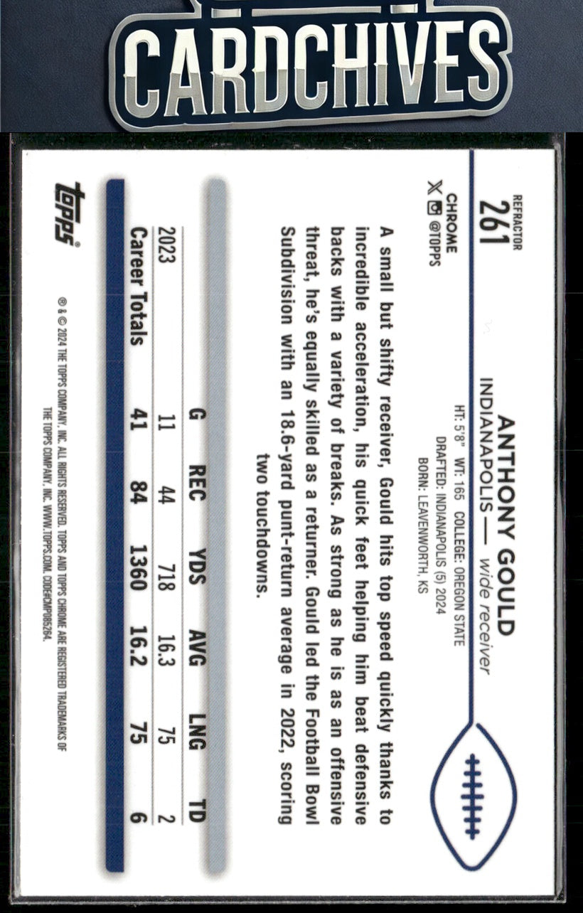 Anthony Gould 2024 Topps Chrome #261 Refractor RC