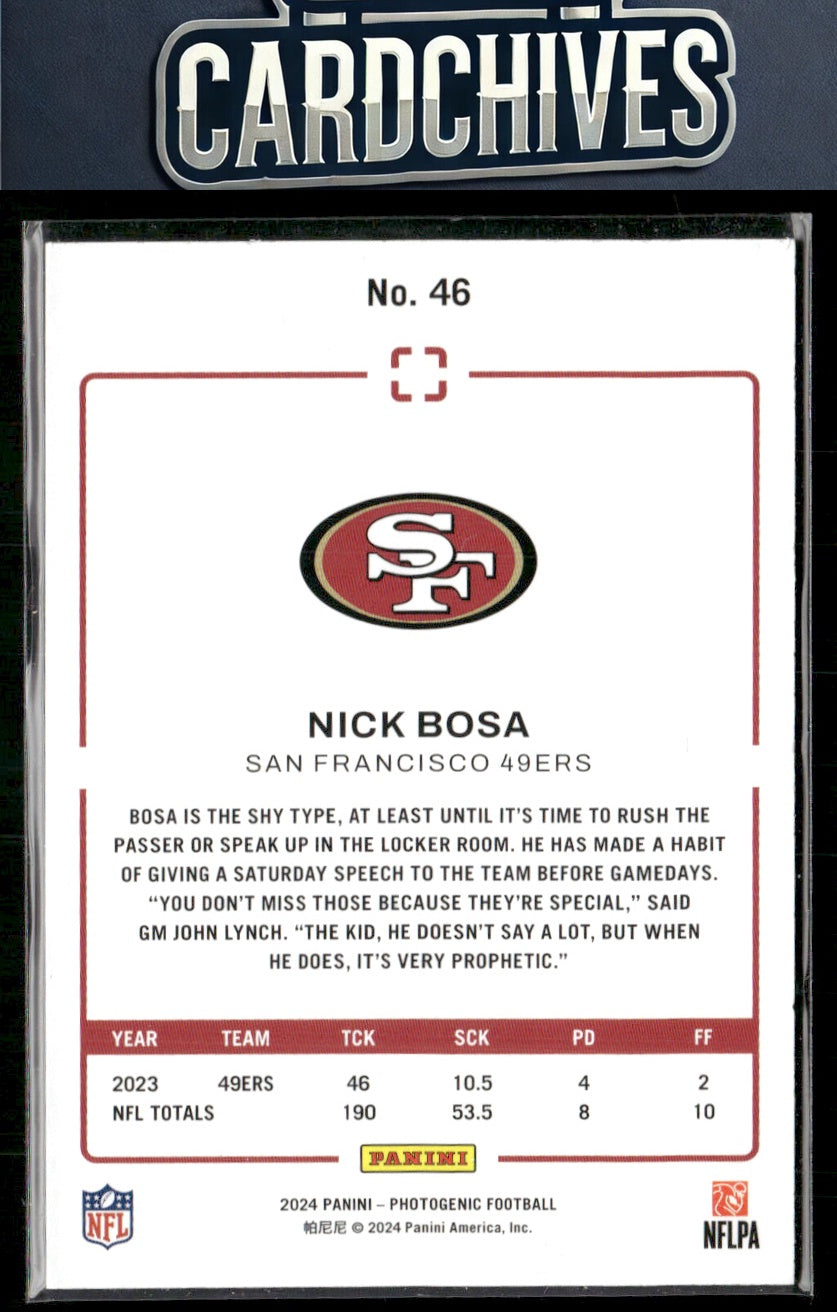 Nick Bosa 2024 Panini Photogenic #46