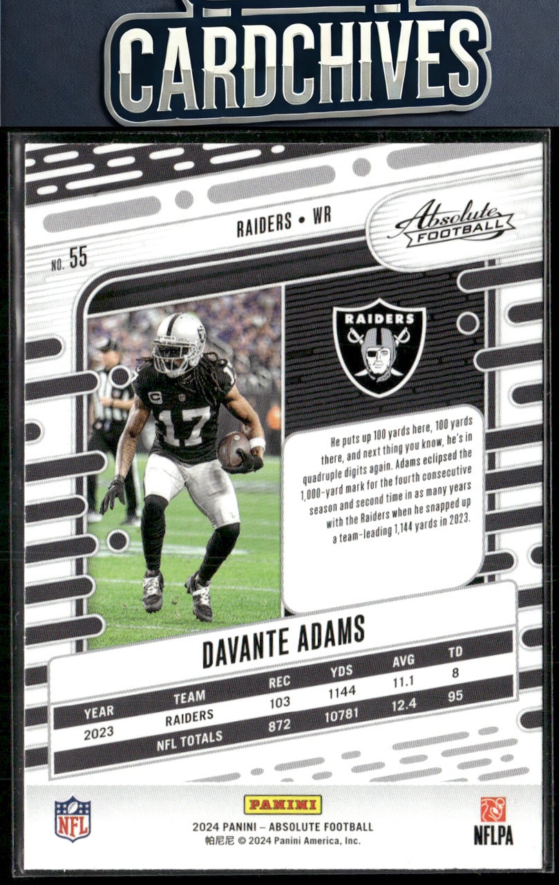 Davante Adams 2024 Panini Absolute #55 Red and Blue