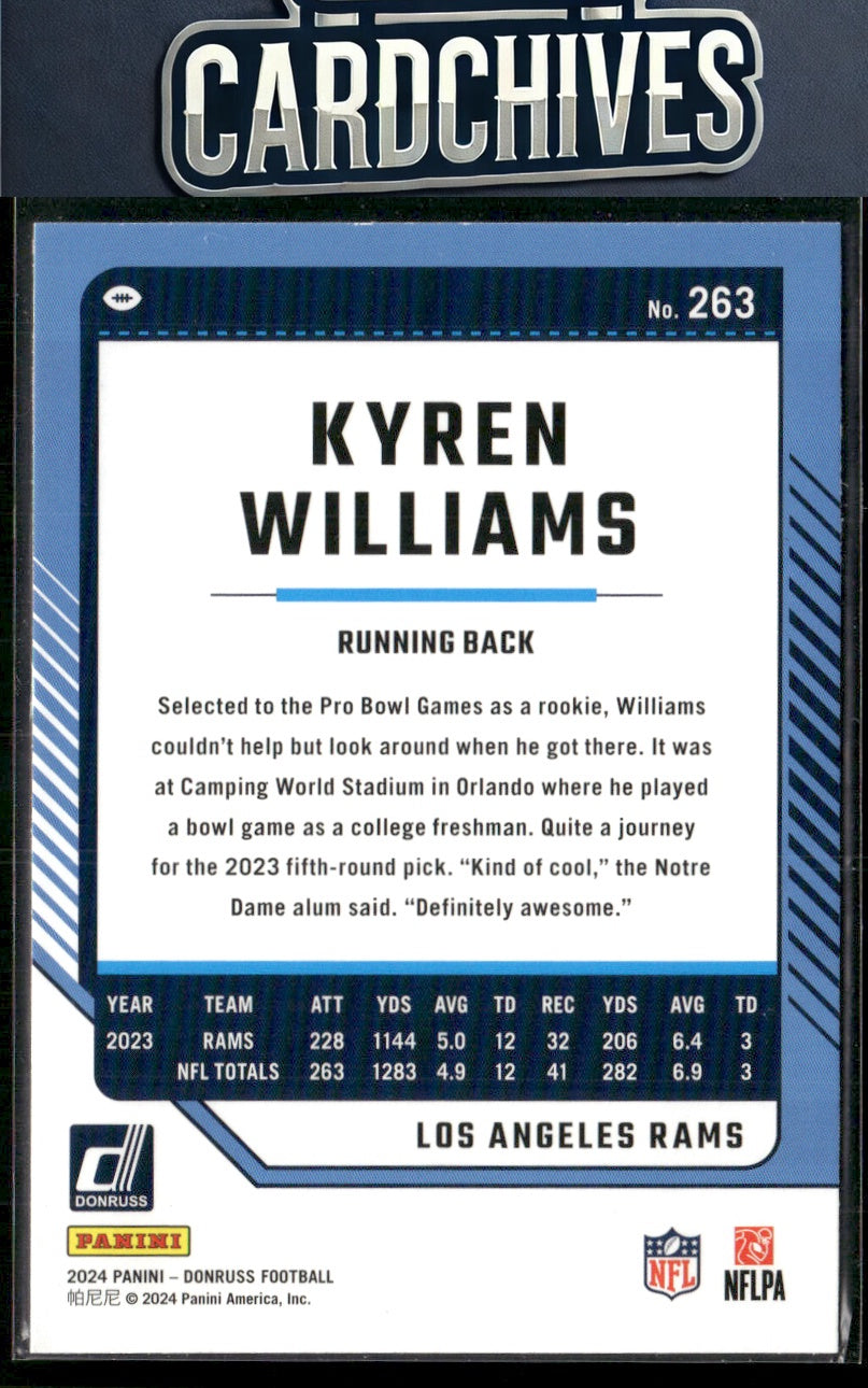 Kyren Williams 2024 Donruss #263 Press Proof Red
