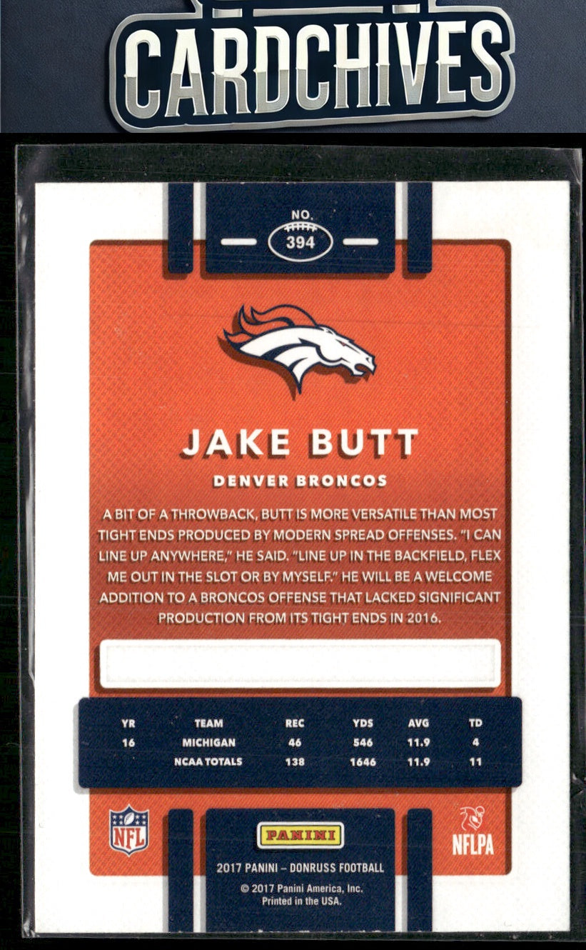 Jake Butt 2017 Donruss #394 Press Proof Blue RC