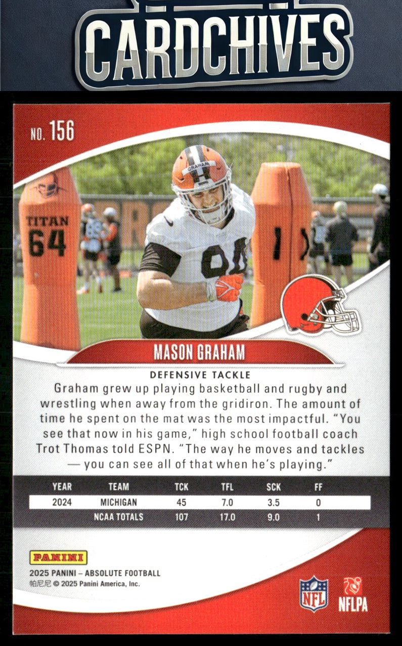 Mason Graham 2025 Panini Absolute #156 Red RC
