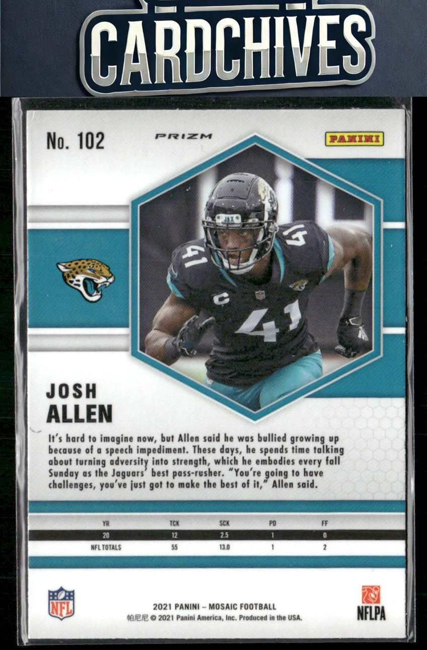 Josh Allen 2021 Panini Mosaic #102 Prizm Reactive Blue