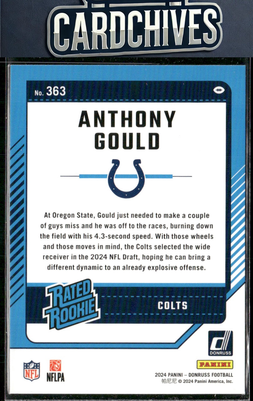 Anthony Gould 2024 Donruss #363 Press Proof Green RC