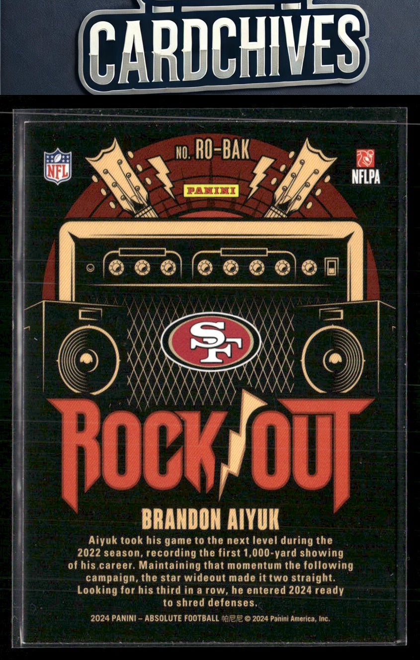 Brandon Aiyuk 2024 Panini Absolute #RO-BAK Rock Out