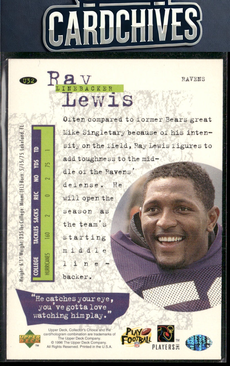 Ray Lewis 1996 Collector's Choice Update #U32