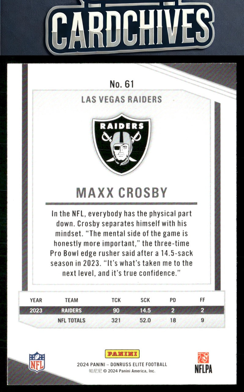 Maxx Crosby 2024 Donruss Elite #61