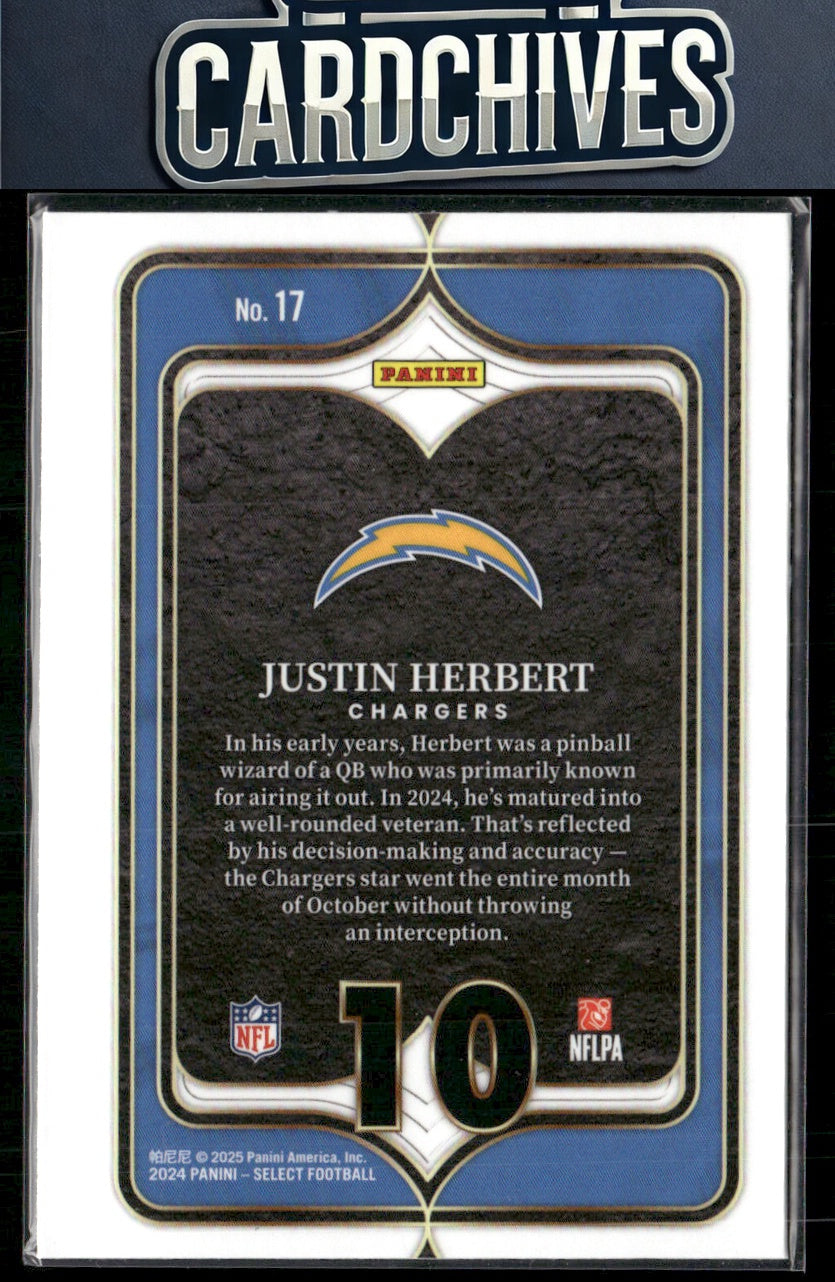 Justin Herbert 2024 Panini Select #17 Select Numbers