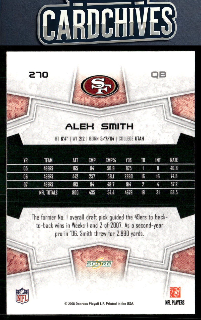 Alex Smith 2008 Score Select #270