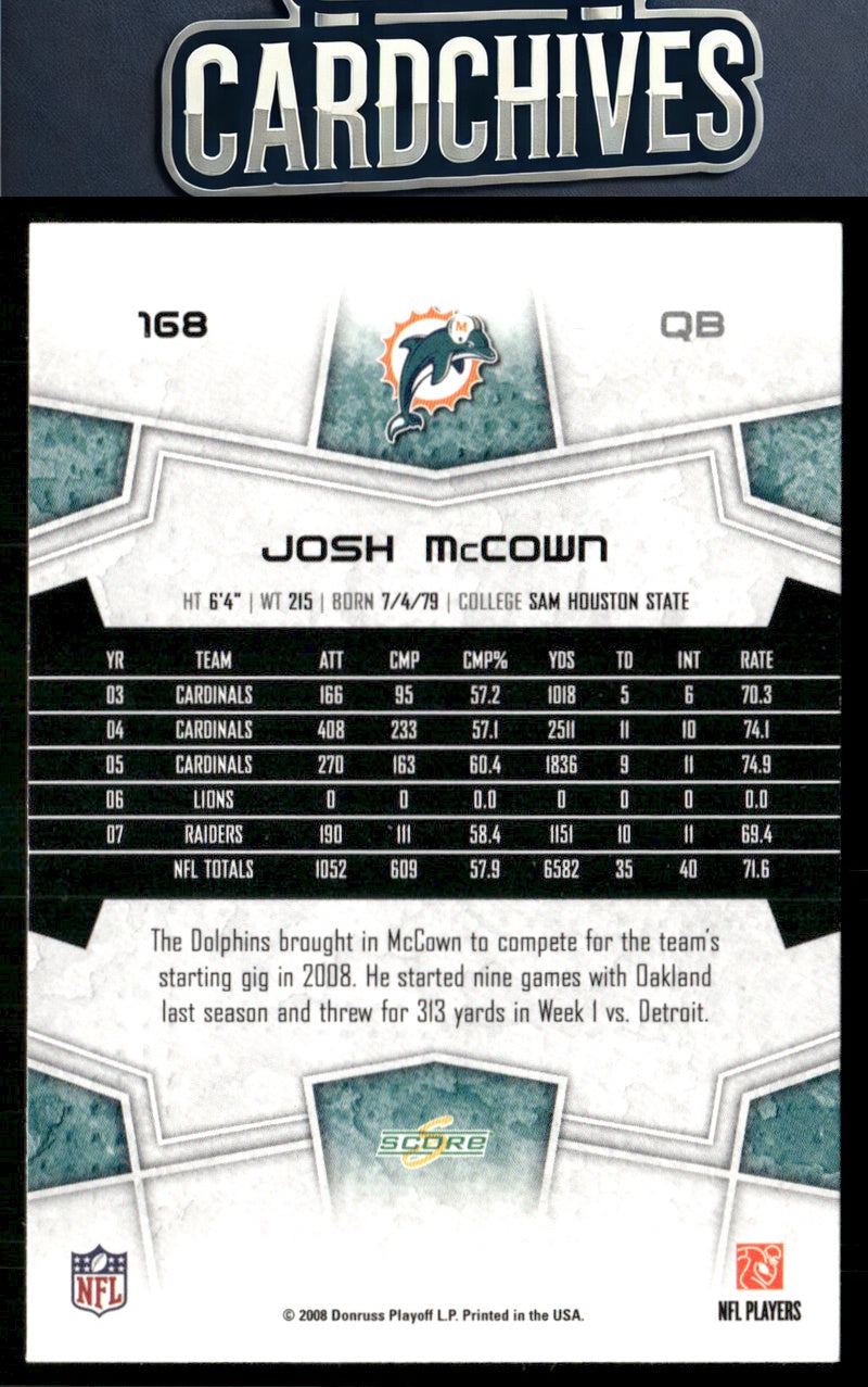 Josh McCown 2008 Score Select #168