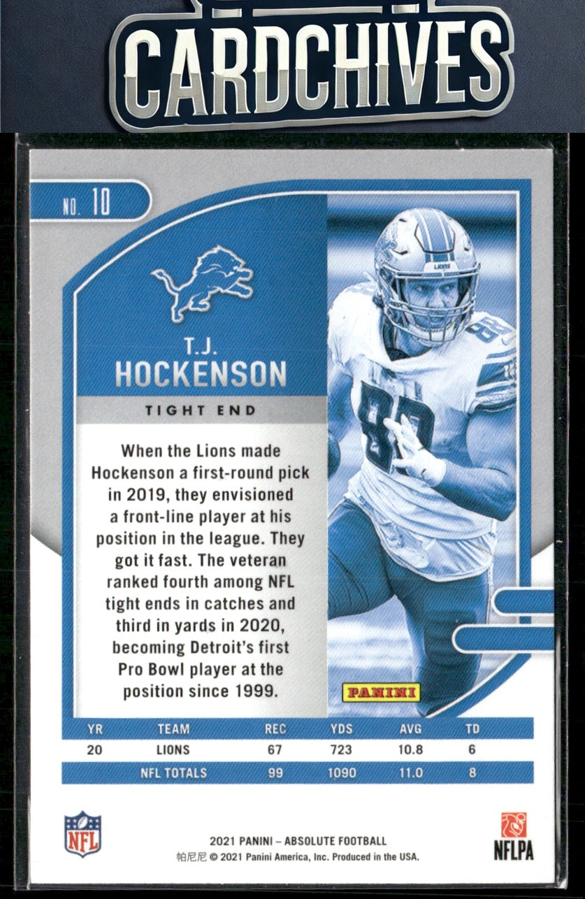 T.J. Hockenson 2021 Panini Absolute - Green #10