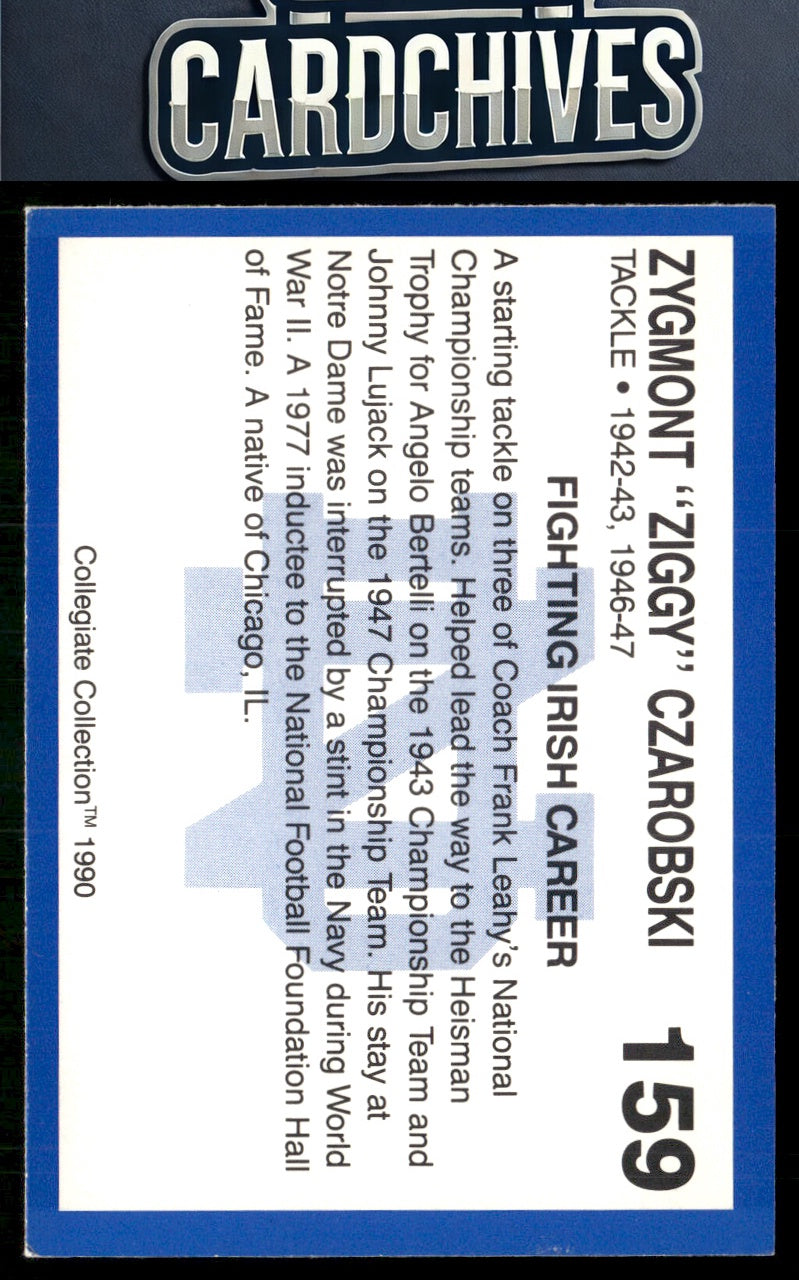 Zygmont "Ziggy" Czarobski 1990 Collegiate Collection Notre Dame #159