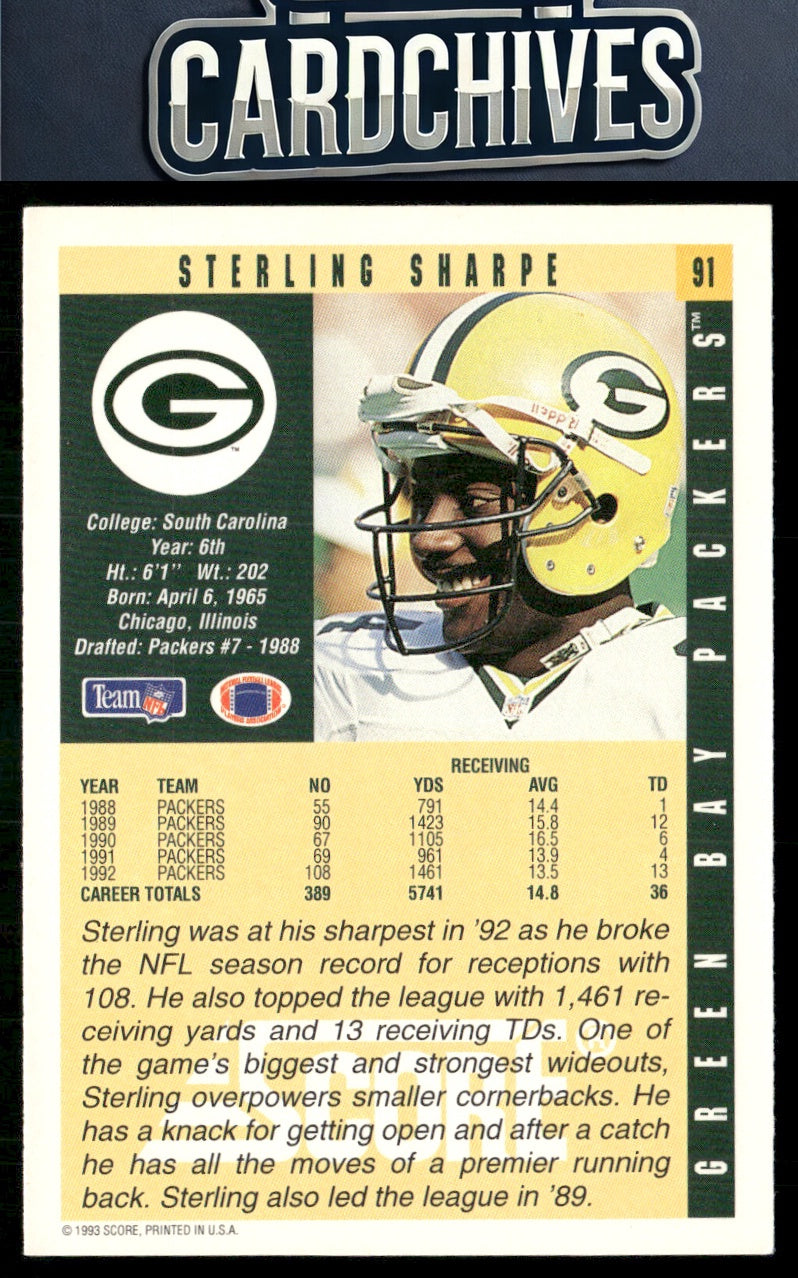 Sterling Sharpe 1993 Score #91