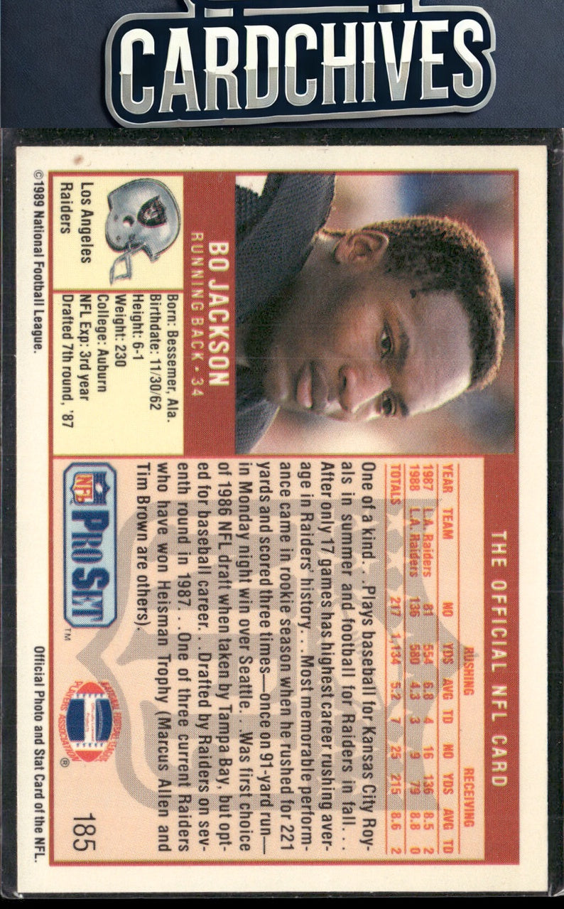 Bo Jackson 1989 Pro Set #185